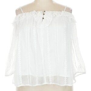 ⏰ Mystree White Off the Shoulder Peasant Blouse